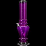 JM Plastics 12" Acrylic Vase Base Bong in Vibrant Purple - Front View