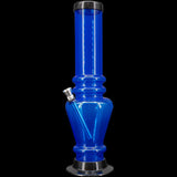 JM Plastics 12" Acrylic Vase Base Bong in Vibrant Blue - Front View