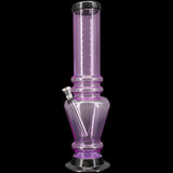 JM Plastics 12" Acrylic Vase Base Bong in Purple - Durable Water Pipe Front View