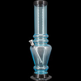 JM Plastics 12" Acrylic Vase Base Bong in Blue - Durable, Easy to Clean, Front View