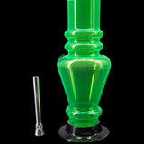 JM Plastics 12" Green Acrylic Vase Base Bong with Detachable Bowl - Close-up View