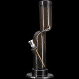 JM Plastics Acrylic Kink Neck Bong in Sleek Black, 9-12" Tall, Durable Water Pipe - Front View