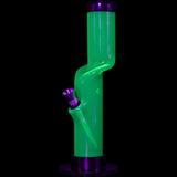 JM Plastics 9-12" Acrylic Kink Neck Bong in Vibrant Green - Front View