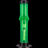 JM Plastics Acrylic Kink Neck Bong in Vibrant Green, 9-12" Tall, Front View on Black Background