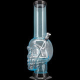 JM Plastics Acrylic Skull Chamber Bong in Transparent Blue - Side View