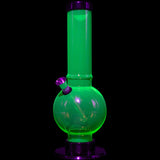 JM Plastics Acrylic Straight Tube Bubble Bottom Bong in Vibrant Green, Front View