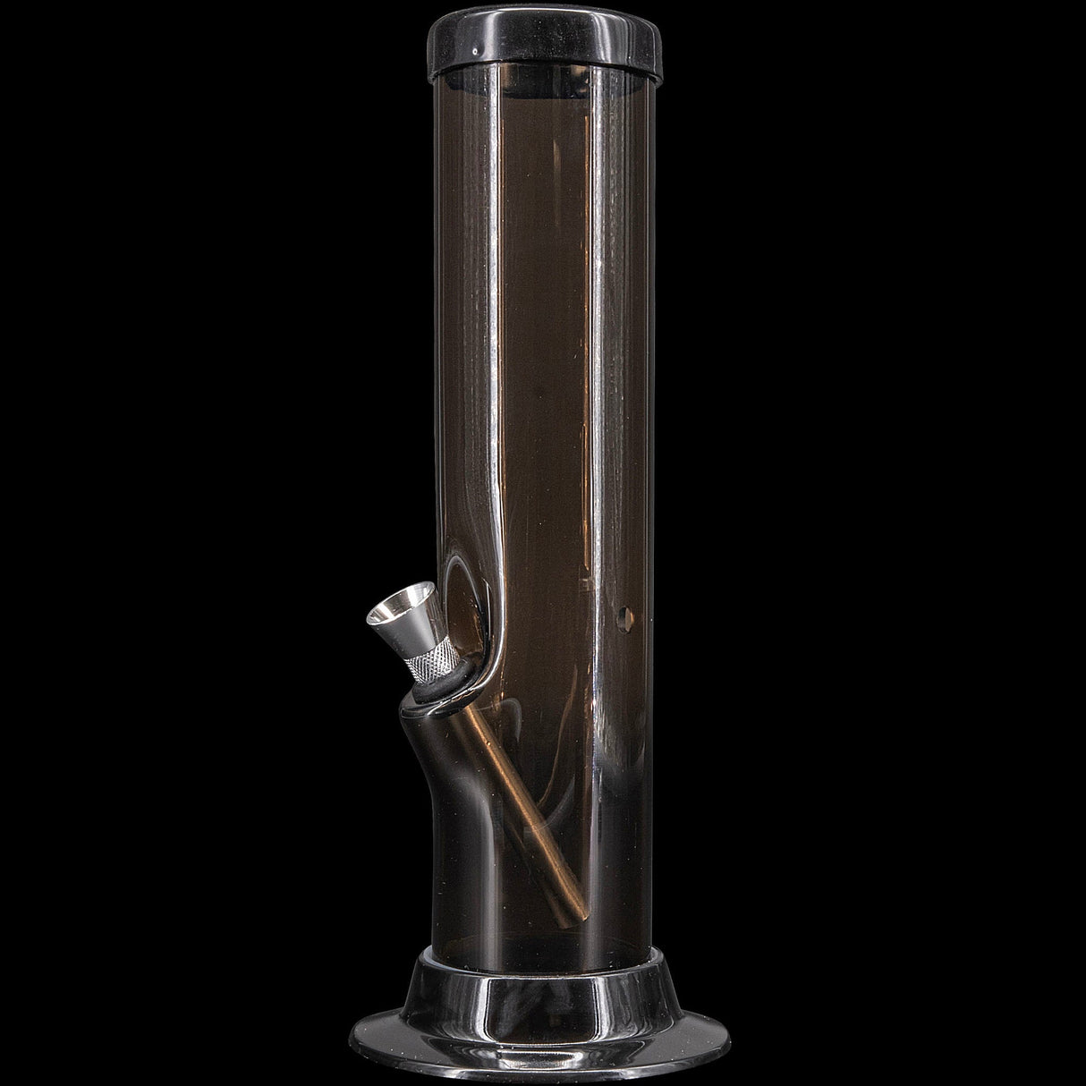 JM Plastics Acrylic Straight Tube Bong in Black - Durable & Easy to Clean