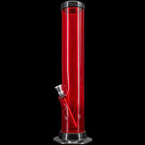 JM Plastics Acrylic Straight Tube Bong in Red, 15" Tall, Durable with Easy-to-Clean Design