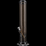 JM Plastics Acrylic Straight Tube Bong in Black, Front View, Durable with Easy Cleaning Design