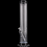 JM Enterprises Acrylic Straight Tube Bong in Clear - 12" Tall Front View