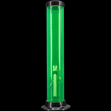 JM Plastics Acrylic Straight Tube Basic Bong in Vibrant Green - 12" Tall Front View