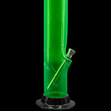 JM Plastics Acrylic Straight Tube Bong in Vibrant Green - 12" Tall, Side View