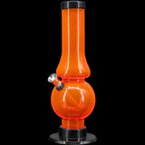 JM Plastics Acrylic Straight Tube Bubble Flare Bong in Vibrant Orange - Front View