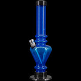 JM Plastics 8" Acrylic Blossom Bong in Blue - Front View with Sturdy Base