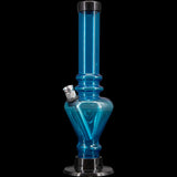 JM Plastics 8" Acrylic Blossom Bong in Blue, Front View on Black Background