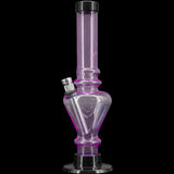 JM Plastics 8" Acrylic Blossom Bong in Purple - Front View on Black Background