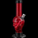 JM Plastics Mini Alien Head Acrylic Bong in Red, 6" Tall, Durable with a Stable Base - Front View