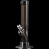 JM Plastics 6" Acrylic Straight Tube Bong in Clear - Front View on Black Background