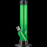 JM Plastics 6" Acrylic Straight Tube Bong in Vibrant Green - Front View