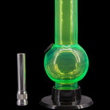 JM Plastics 6" Acrylic Bubble Bong in Green - Front View with Detachable Bowl