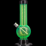 JM Plastics 6" Acrylic Bubble Bong in Vibrant Green, Front View, Compact and Durable