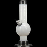 JM Plastics 6" Acrylic Bubble Bong in White - Front View with Durable Design