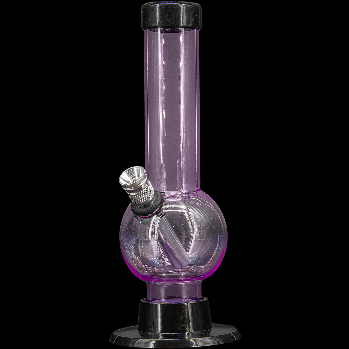 JM Plastics 6" Acrylic Bubble Bong in Purple, Sturdy Base, Easy to Clean, Front View