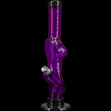 JM Plastics 8" Acrylic Lady Contour Bong in Purple - Front View with Sturdy Base