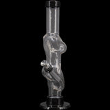 JM Plastics 8" Acrylic Lady Contour Bong in Clear - Front View on Black Background