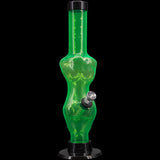 JM Plastics 8" Acrylic Lady Contour Bong in Green - Front View with Sturdy Base