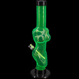 JM Plastics 8" Acrylic Lady Contour Bong in Green - Front View on Black Background