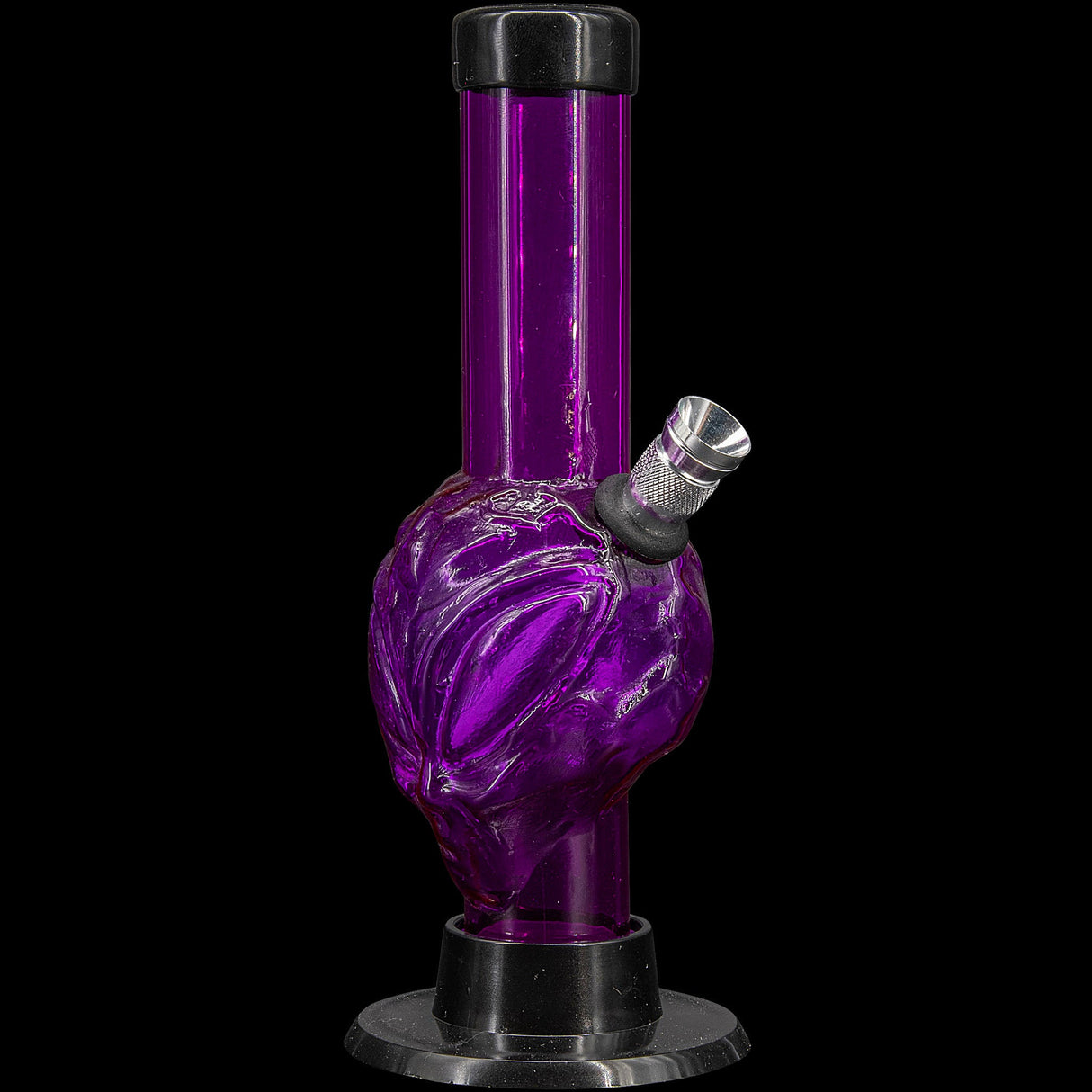 JM Plastics Mini Skull Acrylic Bong in Purple - 6" Tall, Compact and Durable Design