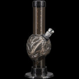 JM Plastics Mini Skull Acrylic Bong - 6" Tall in Sleek Black - Front View