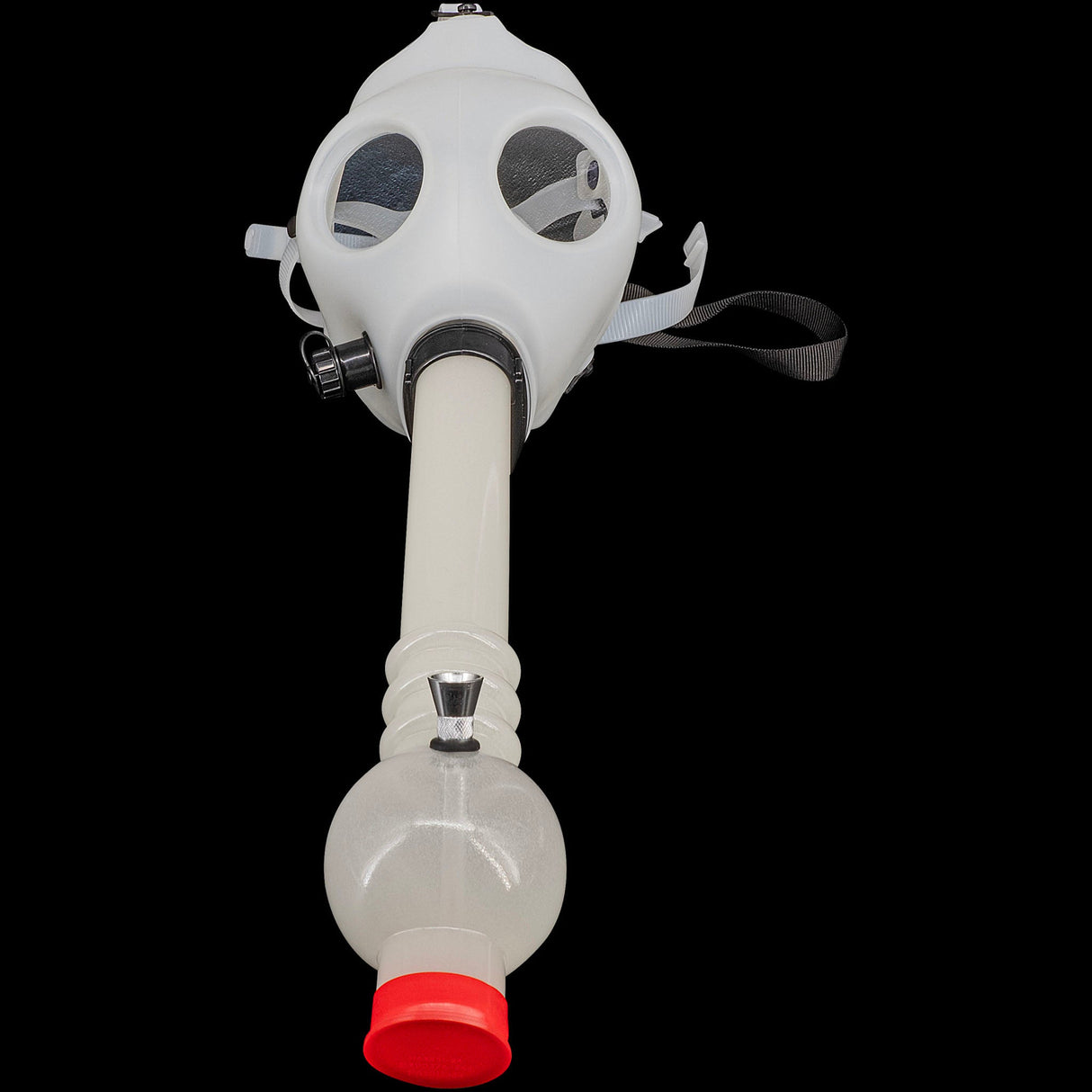 JM Plastics Acrylic Glow In The Dark Gas Mask Bong with Bubble Diffuser - Front View