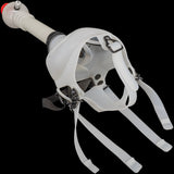 JM Plastics Acrylic Glow In The Dark Gas Mask with Bubble Diffuser for Dry Herbs, front view