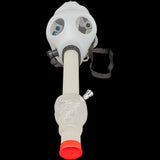 JM Plastics Glow In The Dark Skull Diffuser Gas Mask Bong Front View for Dry Herbs