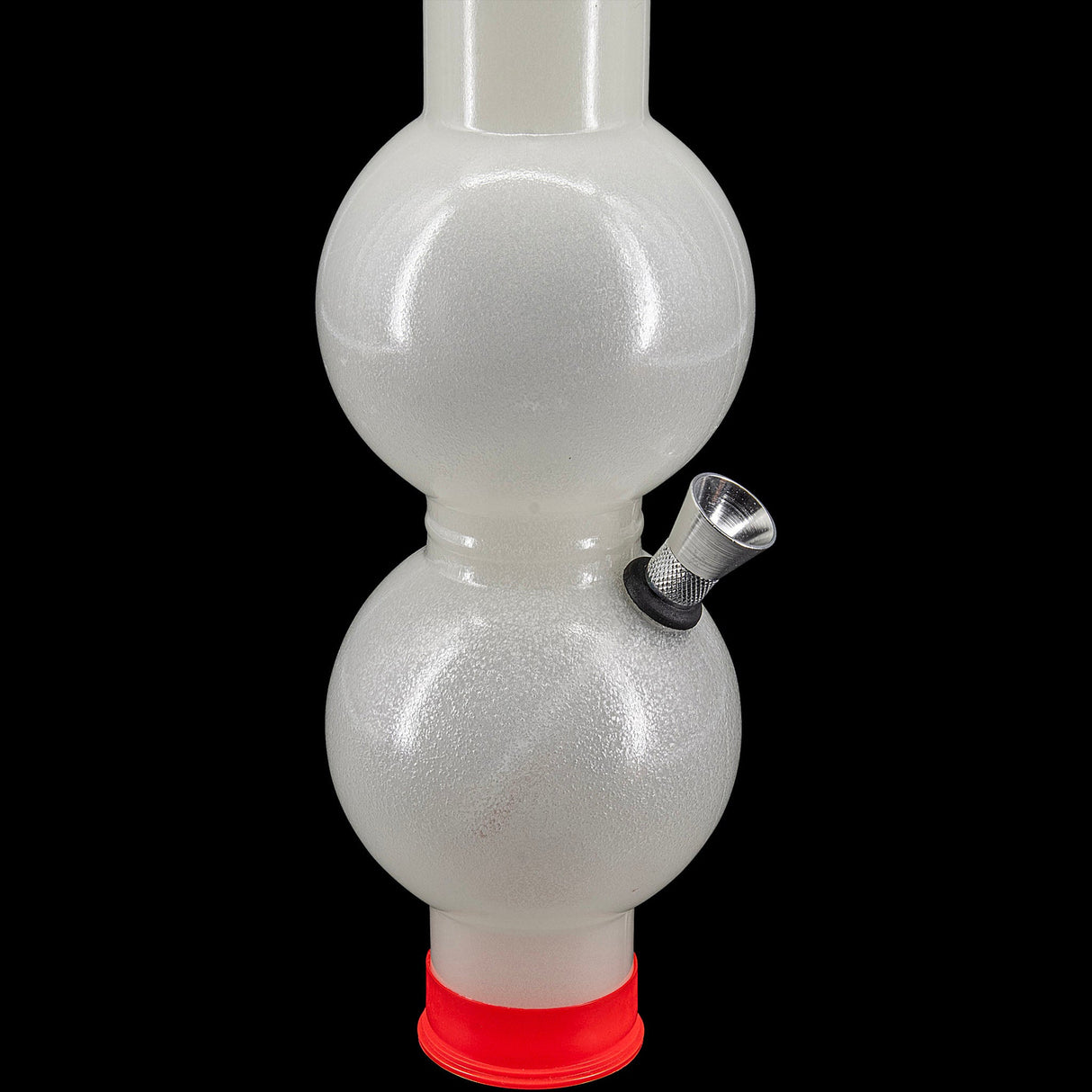 JM Enterprises acrylic double bubble diffuser tube, close-up front view, unlit white acrylic
