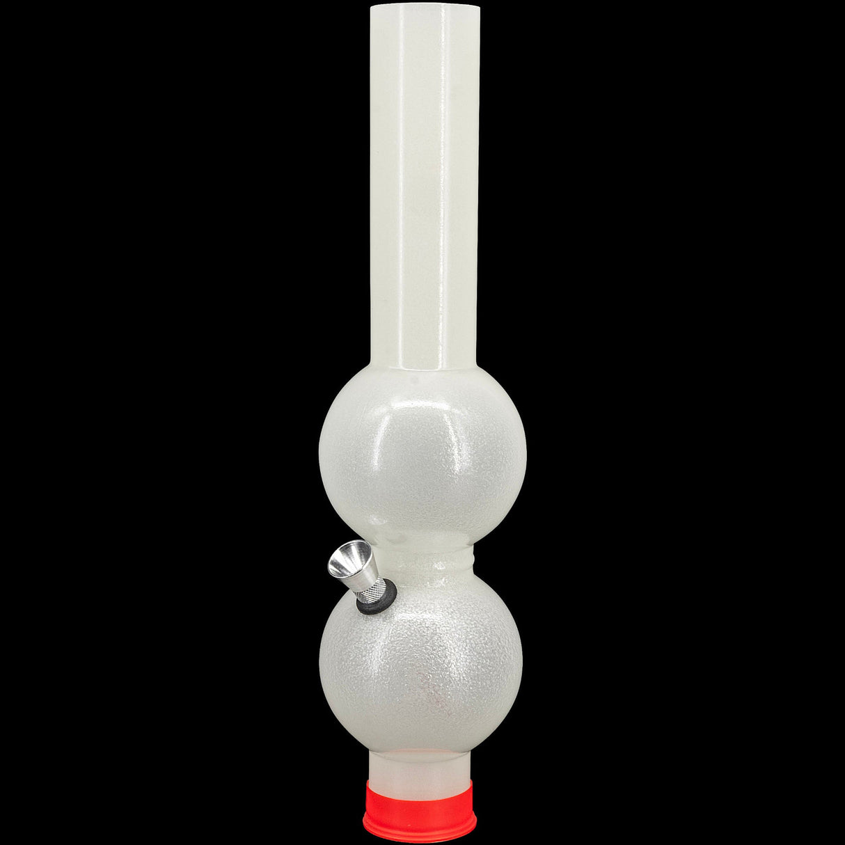 JM Enterprises acrylic double bubble diffuser tube, angled view, unlit on black background
