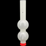 JM Enterprises acrylic diffuser tube showing the carb hole on the neck, unlit on black background