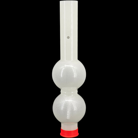 JM Enterprises acrylic diffuser tube showing the carb hole on the neck, unlit on black background