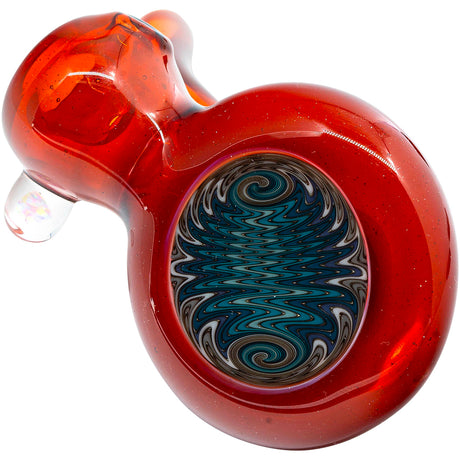 Fire Red Wave Reversal Sherlock Glass Pipe by Chris Lezak