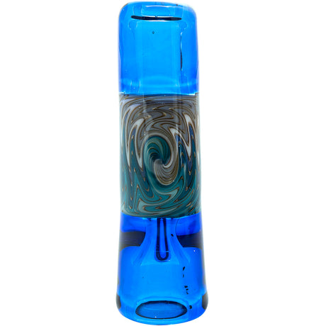 Ice Blue Reversal Glass Chillum by Chris Lezak