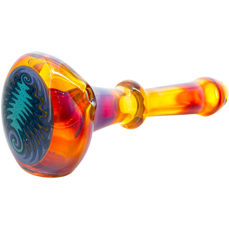 Fumed Amber Reversal Glass Spoon Pipe by Chris Lezak
