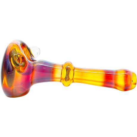 Fumed Amber Reversal Glass Spoon Pipe by Chris Lezak