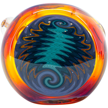 Fumed Amber Reversal Glass Spoon Pipe by Chris Lezak