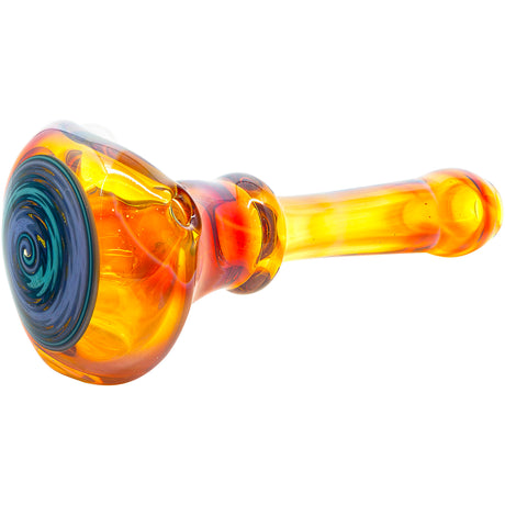 Amber Reversal Glass Spoon Pipe by Chris Lezak
