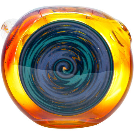Amber Reversal Glass Spoon Pipe by Chris Lezak