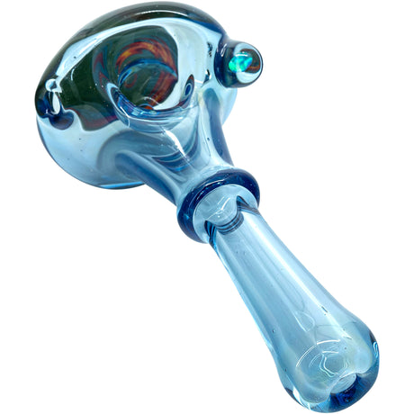 Electric Blue Reversal Glass Spoon Pipe by Chris Lezak