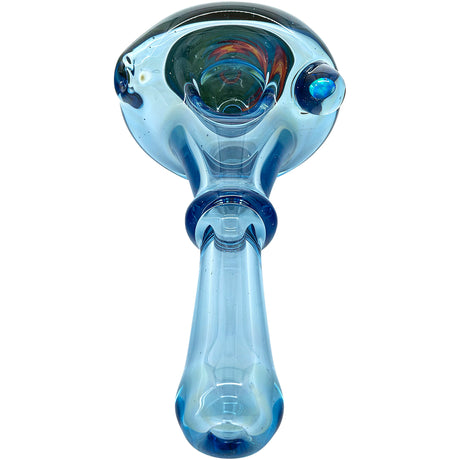 Electric Blue Reversal Glass Spoon Pipe by Chris Lezak