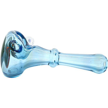 Electric Blue Reversal Glass Spoon Pipe by Chris Lezak